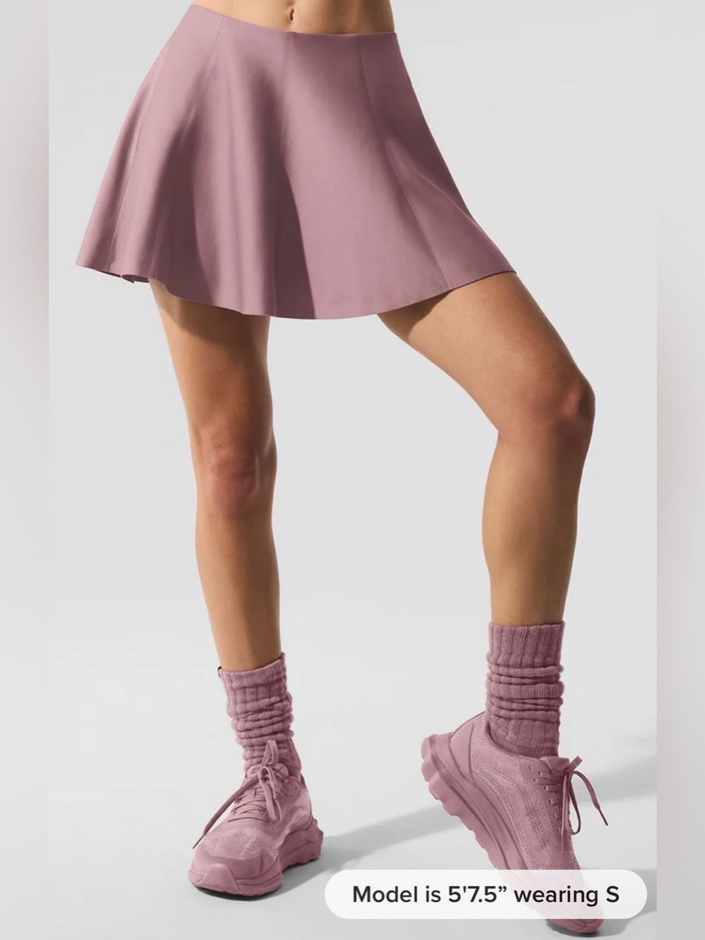 NWT Alo Airlift Down The Line Tennis Skirt Smoky Quartz XS